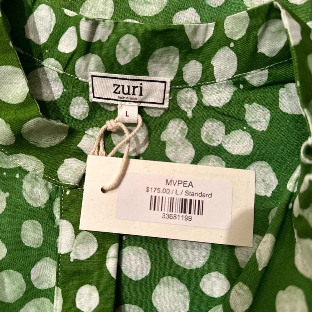 Zuri Kenya just one dress #MVPEA Green Polka Dot Midi Dress NWT Size L